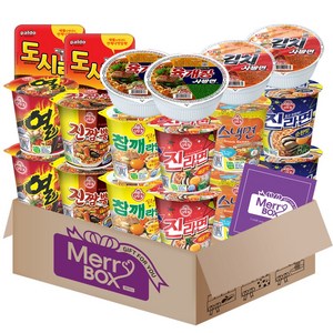 소컵라면18개세트 18호(진라면 매운맛2+열2+참깨2+스낵2+진짬뽕2+도시락2+미니왕뚜껑2+육개장사발면2+김치사발면2)