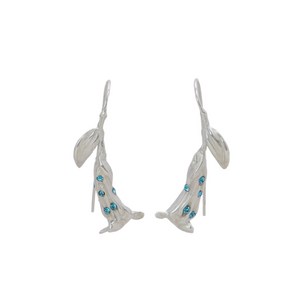 마르니 크리스털 장식 플라워 드롭 이어링