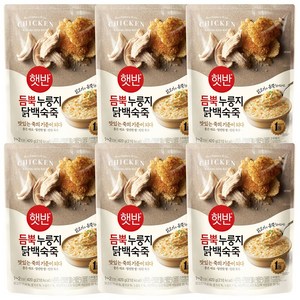 햇반 듬뿍 누룽지 닭백숙죽, 420g, 6개