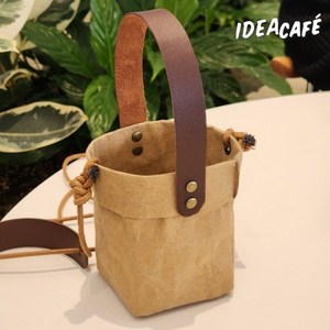 아이디어카페 크라프트 파우치 (무료각인), 브라운(기본각인1개)