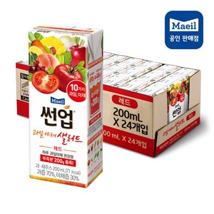 썬업 과일 야채 샐러드 주스 레드, 200ml, 48개