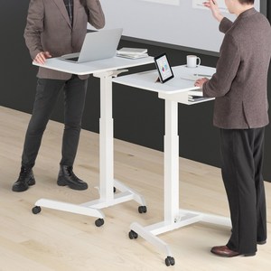 루나랩 사이드 테이블 001 노트북 이동식 입식 보조 책상 높이조절 수납형, 화이트