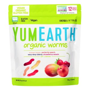야미얼스 유기농 웜 젤리, 망고 + 복숭아 +..., 237.6g, 1개