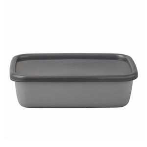 노다호로 그레이 렉탱글 깊은 타입 밀폐용기 L, 깊은 용기 + 뚜껑, 1개