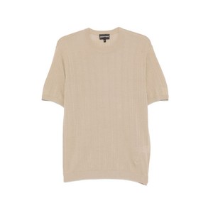 엠포리오아르마니 니트 반소매 티셔츠, 베이지계열, Standard S(KR 95)