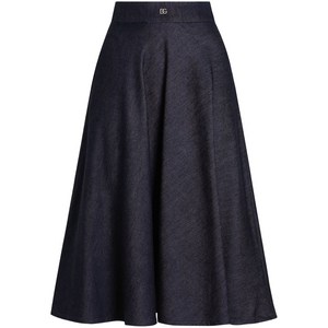 돌체앤가바나 로고 장식 미디 스커트