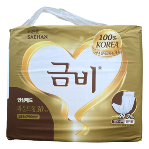 금비 남녀공용 성인 속기저귀 골드 라운드형, 30개입, 8개