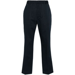 몽클레르 로고 패치 개버딘 테이퍼드 팬츠