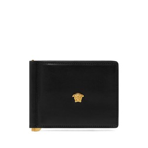 베르사체 로고 장식 레더 지갑