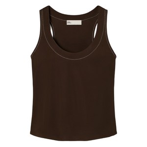 토리 버치 콘트라스트 스티치 탱크 탑, 브라운계열, Mid standard M