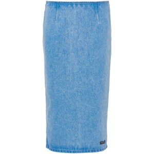 마르니 로고 패치 데님 펜슬 스커트
