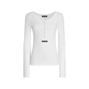 돌체앤가바나 골지 코튼 세라피노 티셔츠, 화이트계열, Italy 42(KR 55)