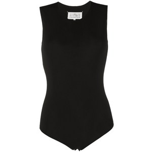 메종 마르지엘라 라운드 넥 민소매 바디수트, 블랙계열, Italy 44(KR 66)