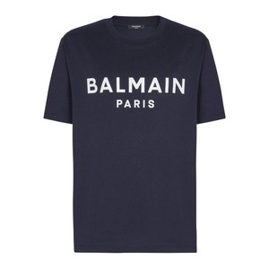 발망 프린트 코튼 티셔츠, 블루계열, Standard XL(KR 115)