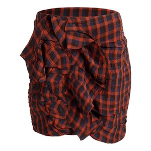 발리 체크 주름 미니 스커트, 레드계열+블루계열, IT 40(KR 44)