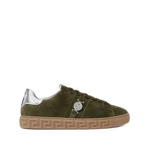 베르사체 그레카 장식 스웨이드 스니커즈, Italy 41(KR 273), 그린계열