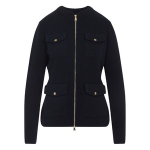 몽클레르 골지 지퍼 프런트 슬림 핏 재킷