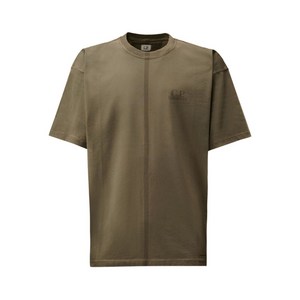 C.P.컴퍼니 로고 프린트 반소매 티셔츠, 브라운계열, Standard XXL