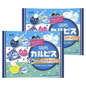 아사히그룹식품 Asahi 칼피스 버라이어티팩 라무네 타블렛캔디 X 2봉 일본캔디 일본사탕 일본간식 일본과자, 67g, 2개