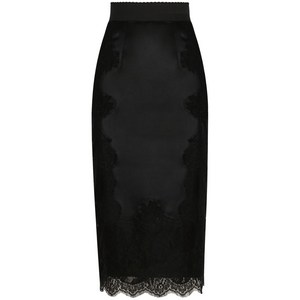 돌체앤가바나 새틴 미디 스커트, 블랙계열, Italy 52(KR 99)