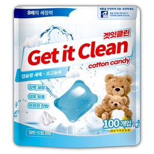 겟잇클린 초고농축 캡슐세제 코튼캔디, 100개입, 1개