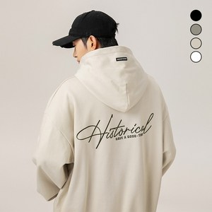 HANYO 남녀공용 미국식 빅사이즈 자수 후드티 루즈핏 아우터