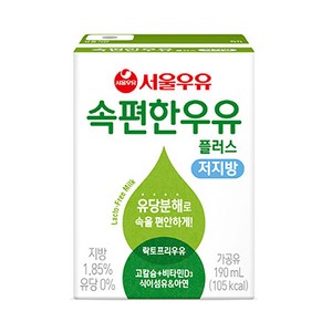 속편한 저지방 우유 플러스, 190ml, 24개