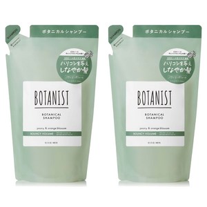 보타니스트 보타니컬 샴푸 바운시 볼륨 피오니 & 오렌지 블라썸 향 리필용, 400ml, 2개