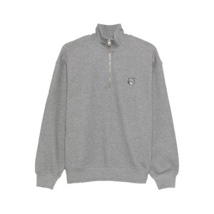 메종키츠네 폭스 헤드 하프 지퍼 스웨트셔츠, 그레이계열, Standard L(KR 105)