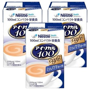 네슬레헬스사이언스 아이소카르 100 콤팩트 영양식 카페 밀크티 맛, 100ml, 3개