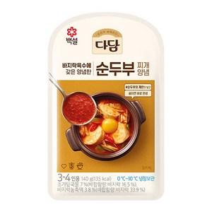 (냉장)다담 바지락순두부찌개양념140gx10개, 140g, 10개
