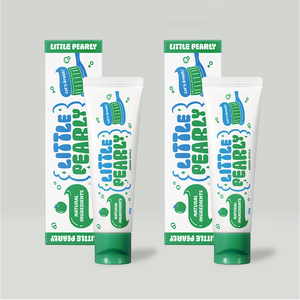 리틀펄리 어린이 저불소 500ppm 비건 치약 청사과향, 60g, 2개
