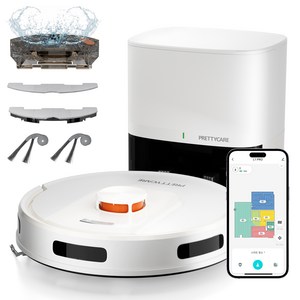 프리티케어 물걸레 먼지비움 로봇청소기 LDS 센서 지도 그리기 기능 포함