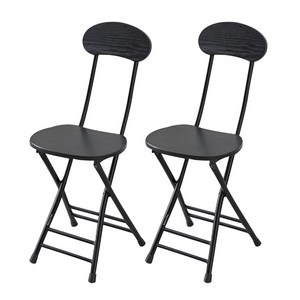 마켓플랜 원형 접이식 의자, 블랙, 2개