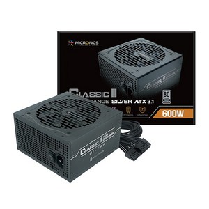 마이크로닉스 Classic II 풀체인지 600W 80PLUS 실버 ATX3.1 컴퓨터 파워 서플라이