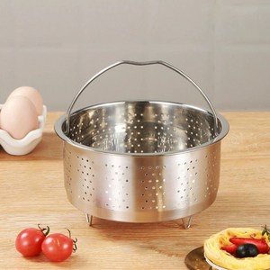 SMABAT 올 스텐 멀티 찜기 손잡이 채반 304스테인리스 다용도 채반 주방용 물빠짐 채망 5가지 사이즈, 16.5cm, 1개