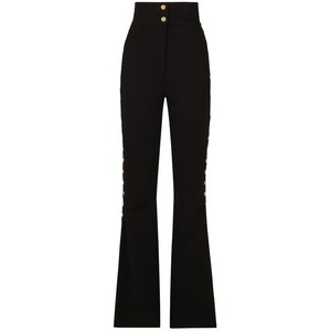 돌체앤가바나 하이웨이스트 버튼 디테일 부츠컷 팬츠, 블랙계열, Italy 46(KR 77)