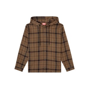 디젤 S-IX 체크 후디, 브라운계열+블랙계열, Italy 48(KR 100-105)