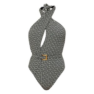 발망 기하학 패턴 원피스 수영복, 블랙계열, France 40(KR 66)