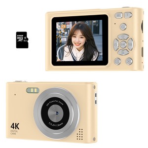 RUNHome 4800w 레트로 미니 디지털 카메라 여행용 인생+64G메모리카드