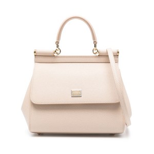 돌체앤가바나 스몰 시실리 그레인 레더 토트 백