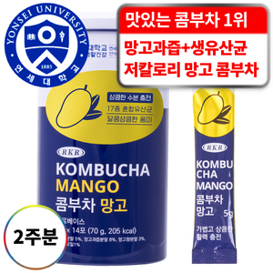 연세생활건강 RKR 진짜 맛있는 17종 유산균 혼합 콤부차 망고, 5g, 14개입, 1개