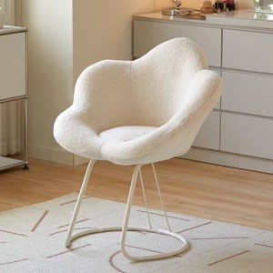 YISOKO 꽃잎 의자 메이크업 의자 등받이 소파 의자, 1개, 화이트