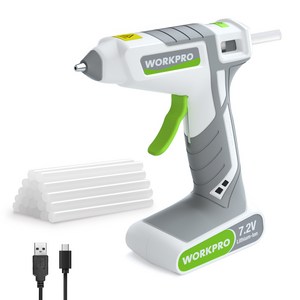 WORKPRO 7.2V 무선 충전하면서 사용할 수 있는 글루건+글루 스틱 20PCs