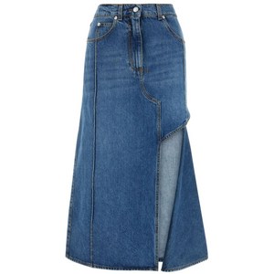 알렉산더맥퀸 슬래쉬 데님 미디 스커트