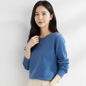 디커스텀 여성용 라운드넥 니트 티셔츠