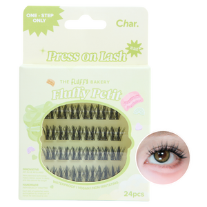 Char 핸드메이드 더 플러피 베이커리 패티트 인조 속눈썹, 블랙, 1개