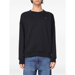 디젤 로고 자수 스웨트셔츠, 블랙계열, Standard M