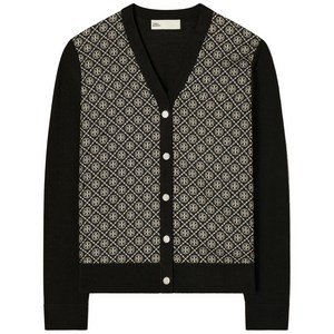 토리 버치 실크 프런트 가디건