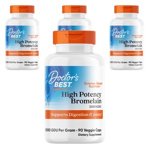 닥터스베스트 하이 포텐시 브로멜라인 3000GDU 500mg 베지 캡, 90정, 4개